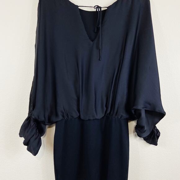 Hale Bob | Black Silk Dress With Beaded Front - Picture 2 of 8